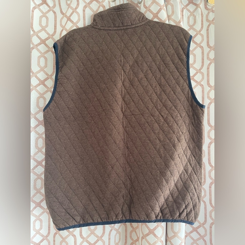 Brown Quilted Vest Lightweight Transitional Outerwear - Picture 2 of 5